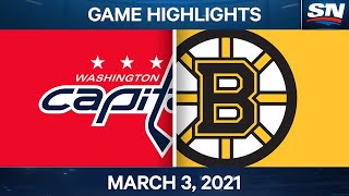 NHL Game Highlights | Capitals vs. Bruins – March 03, 2021