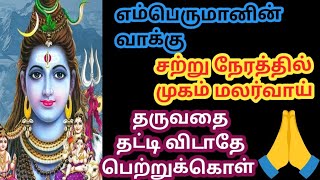 தருவதை தட்டி விடாதே இப்போதே கேள் //Shivan speech in tamil //shivan Blessings in tamil //Motivation