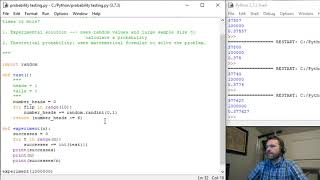 Simple Experimental and Theoretical Probability in Python