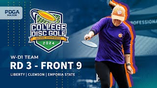 2024 College Disc Golf National Championships | W-DI Team R3F9 | Liberty, Clemson, Emporia State