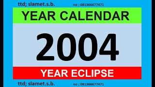 calendar year 2004  #calendar #blog #eclipse #education #music #entertainment #inggeris