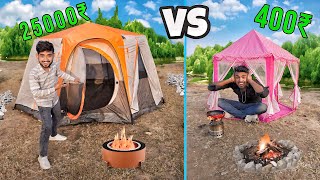 Overnight Jungle survival challenge in  low to high budget camping tent