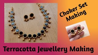 How To Make Terracotta Choker set #terracottajewellerymaking #terracottajewellery #handmade #clay