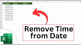 How to Remove Time from Date in Excel