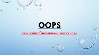 Object Oriented Programming (OOPS) - Class 9