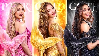 Pinke vs Goth vs Goldene Meerjungfrau! Wunderschöne Meerjungfrauen-Schwestern