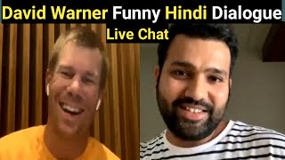 David Warner Speaking Hindi | David Warner Hindi Dialogue In Instagram Live With Rohit Sharma