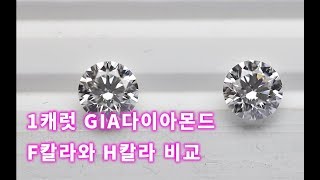 1캐럿 GIA 다이아몬드  F vs H  컬러 비교