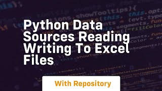 python data sources reading writing to excel files