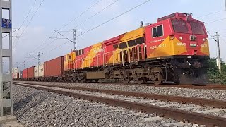 Roza WDG-4G with Partial Double Stack Concor Freight on WDFC