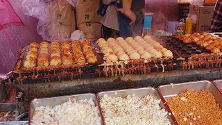 Takoyaki At a Japanese Festival, Asakusa street food.