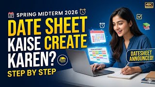 How to create date sheet | Spring Midterm Examinations 2026 | Virtual University | Sheikh Zunair
