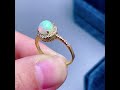 tree138a sterling silver ring engagement ring 6*6mm colorful opal october birthstone jewelry