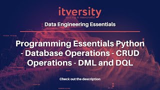 Programming Essentials Python - Database Operations - CRUD Operations - DML and DQL