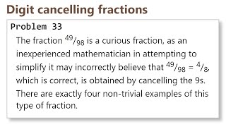Project Euler: Problem 33 (C/C++)