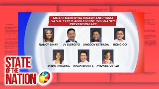 7 senador na pumirma sa SB 1979, umatras; Sen. Risa Hontiveros, naghain ng Substitute Bill | SONA