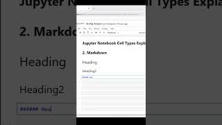 Markdown 1 | Jupyter Notebook Cell Type #python #short