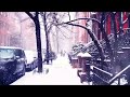 snowy cityscape serenity ❄️ 1 hour relaxing spa music with snowfall in a peaceful urban setting