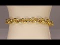 estate 14k yellow gold diamond cut cable link bracelet