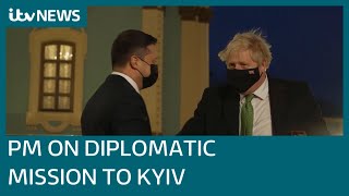 Boris Johnson uses Ukraine trip to urge Russia to ‘step back’ from military action | ITV News