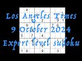 Sudoku solution – Los Angeles Times 9 October 2024 Expert level