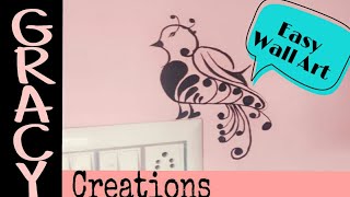 How to create simple wall art |Bird |Gracy Creations |Kalvi|