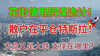 花街在使用阴谋诡计！散户韭菜在平仓特斯拉TSLA！大盘大跌 支撑位在哪里？美股分析 STOCK TESLA AFRM ZIM OPEN IQ