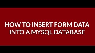 How to Insert Form Data Into a MySQL Database Using PHP. Part-2