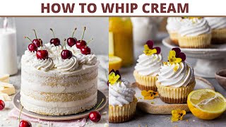 How To Whip Cream At Home | How To Make Whipped Cream to Stiff Peaks| How To Make Whipped Cream