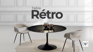 Table ronde en verre structuré RETRO