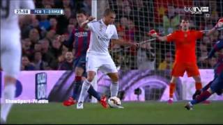 دقائق من مباراة ريال مدريد ضد برشلونة الشوط الاول
