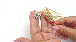 My Grandma's Embroidery Trick! Sewing Machine Bobbin and Toothpicks!
