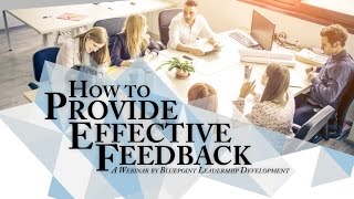 How To Provide Effective Feedback