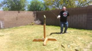 Cutting tatami with a rapier at increasing measure