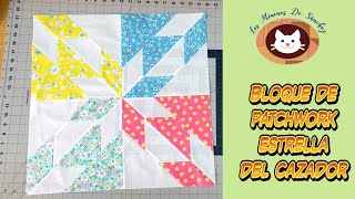 Bloque de Patchwork Estrella del Cazador, (Hunter's Star Quilt Block)