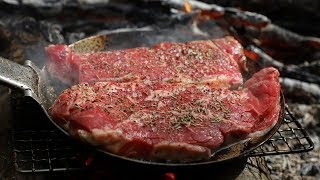 Campfire Steak: Bushcraft Vlog, Campfire Cooking, Survival Gear Review