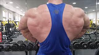 Danish giant showing his massive back - 140kg/310lb of muscle!