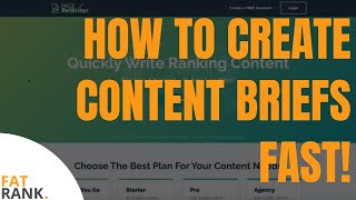 How to Create Content Briefs FAST using Page ReWriter | Create SEO Optimised Content