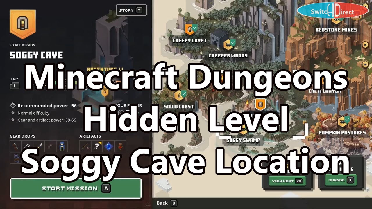 Minecraft Dungeons Soggy Swamps Secret Level Location - Soggy Cave ...