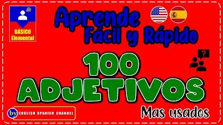 Aprende 100 Adjetivos en Inglés en solo 15 minutos | Inglés Español | voz lenta y clara 🧠📌⏰😎