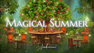 Magical Summer ASMR Ambience ✨🌿 Fantasy Forest Cafe with Relaxing Nature Sounds, Magic & Soft Music
