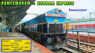 RAMESWARAM -- HUBBALI weekly Special Express Announcement At Karaikkudi junction 🔥 | Via : Salem 🚂