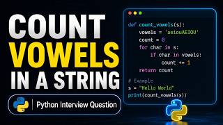 Count vowels in a string | Python coding question