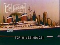 1950s passenger ship leaves new york harbor