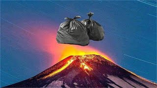 把十亿吨垃圾倒进火山，会发生怎样的画面？看完才知道真危险