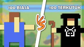 100 MANUSIA TERKUTUK vs 100 MANUSIA BIASA, Siapa Yang Menang ? - WorldBox Indonesia