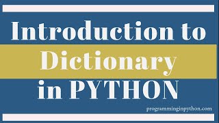 Introduction to Dictionary in Python || Python Dictionaries || Python Data Structures - Part 16