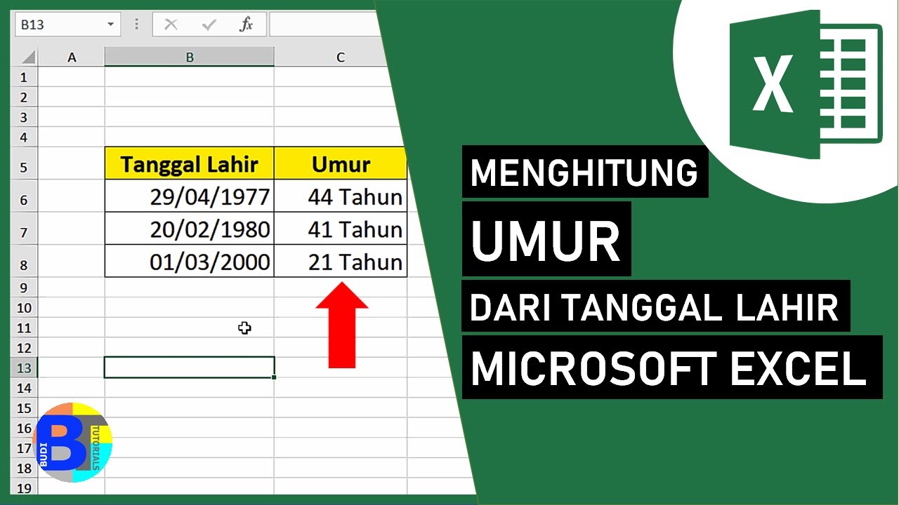 Cara Menghitung Umur Di Excel Dari Tanggal Lahir | Belajar Excel - YouTube