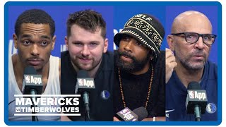 Luka Doncic, Kyrie Irving, P.J. Washington, Jason Kidd | Mavs-Wolves Game 3 postgame interviews