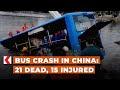 Bus crash in China: 21 dead, 15 injured